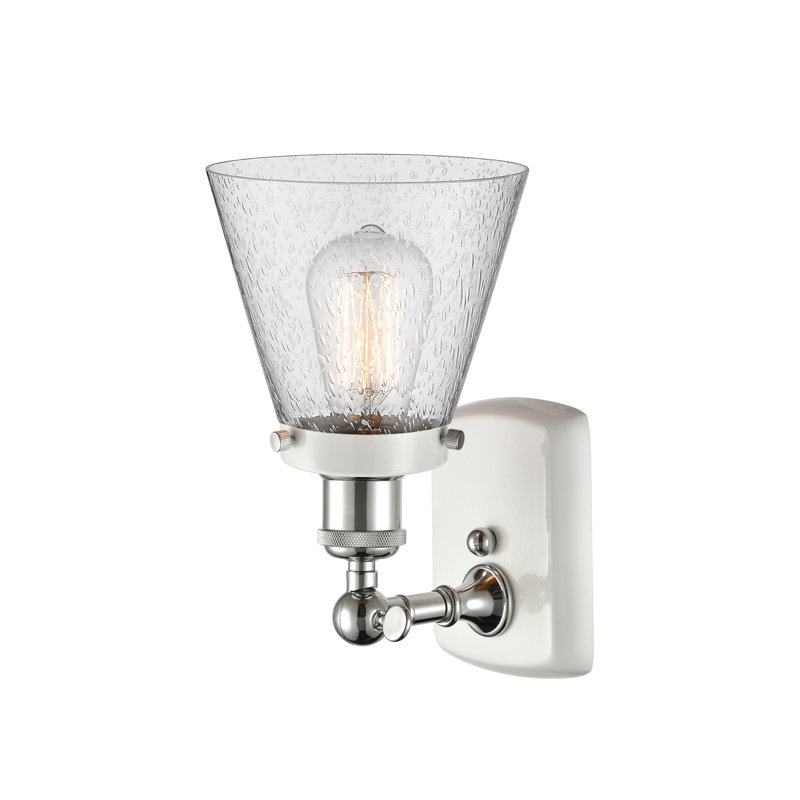 Ballston Urban Cone 1 Light 6" Sconce, Brushed Satin Nickel, Clear, LED