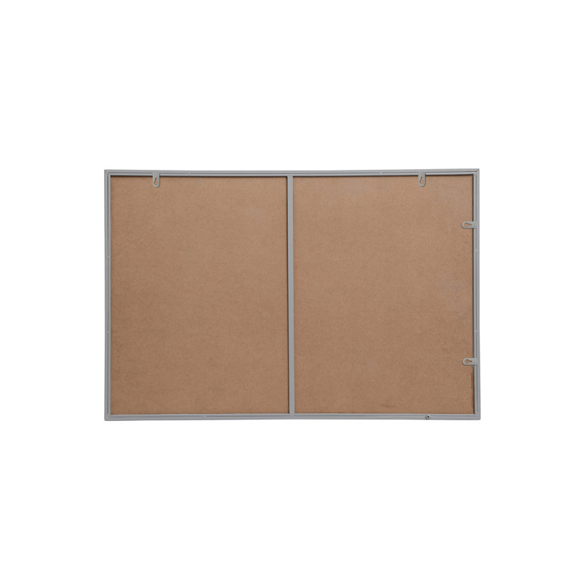 Sabine Metal Rectangle Wall Mirror, 42" x 28", Gray