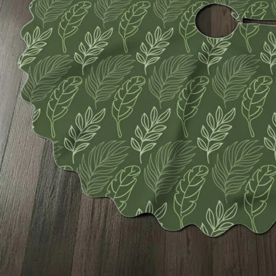 Leaves Collection Printed Christmas Tree Skirt-54" Diameter