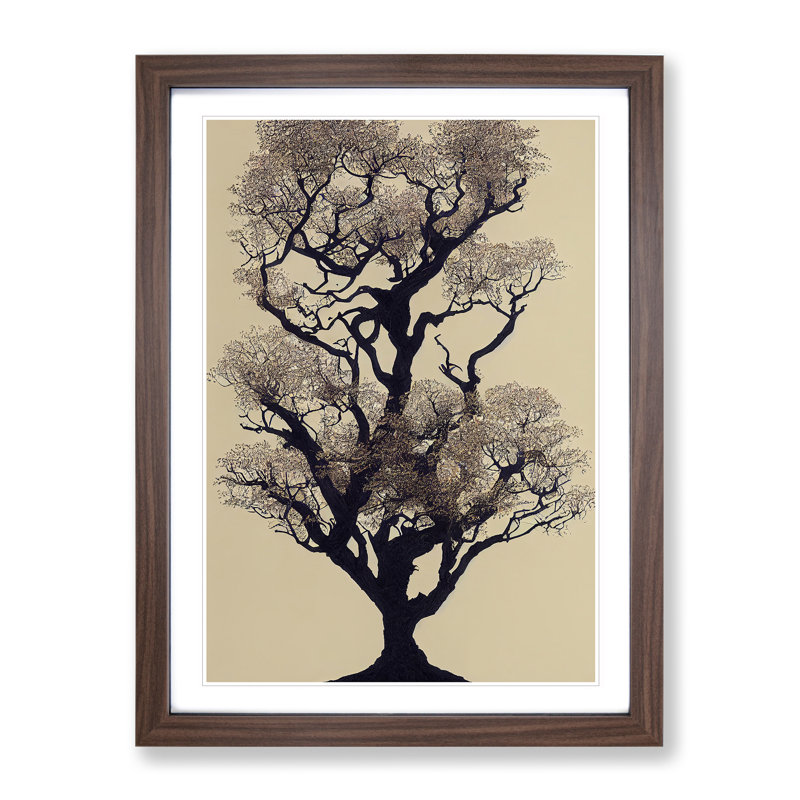 The Solo Tree No.3 - Framed Print, 46cm H x 34cm W x 2cm D, Walnut