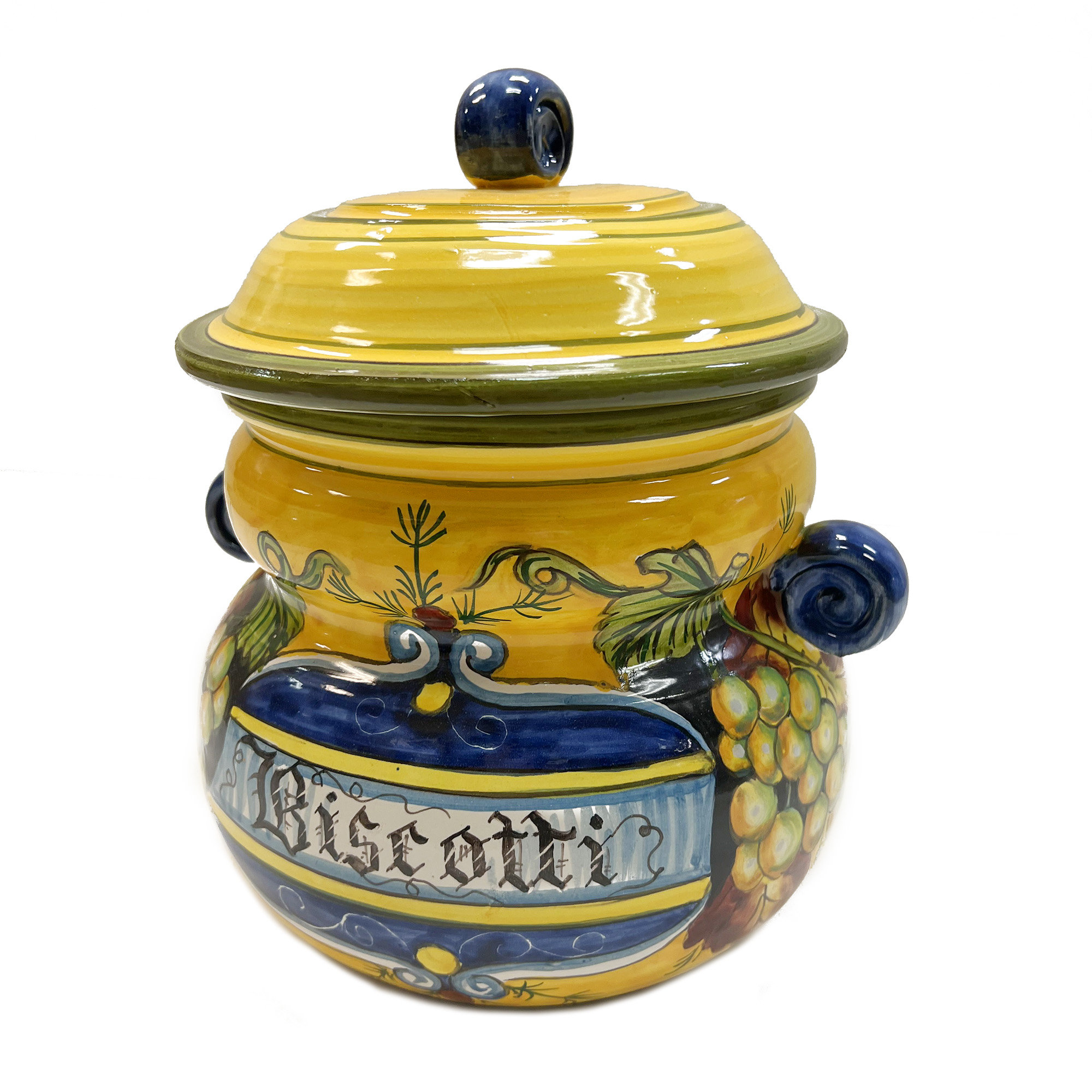 Hand Painted Ceramic Majolica Cookie Jar