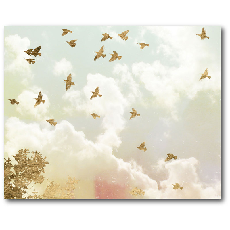 « golden flight i », impression sur toile tendue, reproduction d’art sur toile