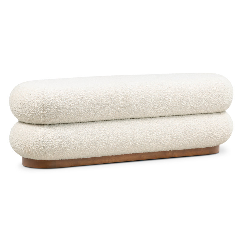 Varde Fabric Upholstered Bench, White
