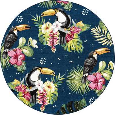 Tapis d'intérieur / extérieur à motif floral Hermleigh