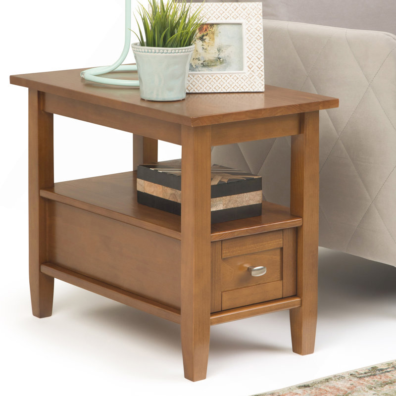 Table d'appoint transitionnelle en bois brun clair Warm Shaker