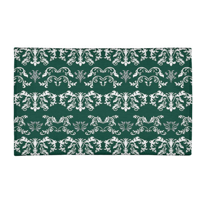 Tapis vert / blanc Damask