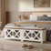 Farmhouse 27.5"x13.8" Small Shoe Storage Bench with Cushion, Wood Entryway Bench with Adjustable Shelves & Hidden Storage for Small Spaces, Hallway, or Mudroom