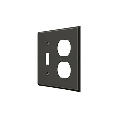 3DCCEDEB515F46EE8604421F47F690EF Switch Plate, Single Switch/Double Outlet in Oil-rubbed Bronze