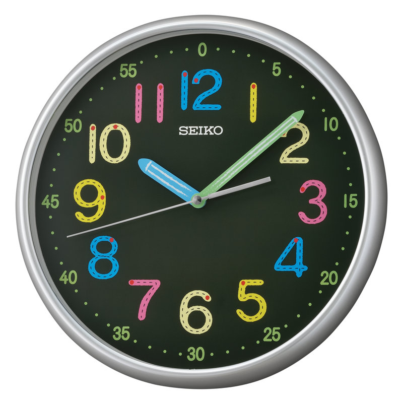 QXA793SLH Time Tutor Clock, Silver/Black, Multi