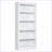 Bookshelf, 83.4” Tall Modern 5-Tier with LED Light Strip, Adjustable Shelves &amp; Cable Management | Snow White | Solid Wood+MDF