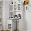 Bureau d'ordinateur avec porte vitrée pour bureau à domicile ou bureau d'étude, bibliothèque et huche, bureau d'ordinateur avec bureau rotatif à 90 degrés, grand espace de travail-1386888007
