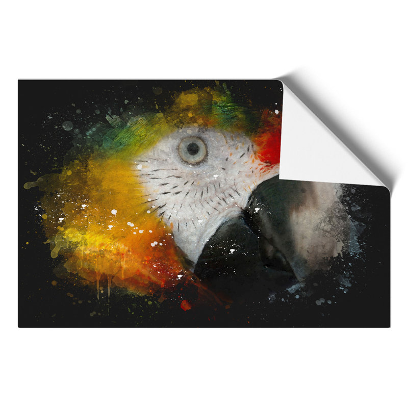 A Macaw Parrot Paint Splash - Frameless Print, 30cm H x 42cm W x 0.1cm D