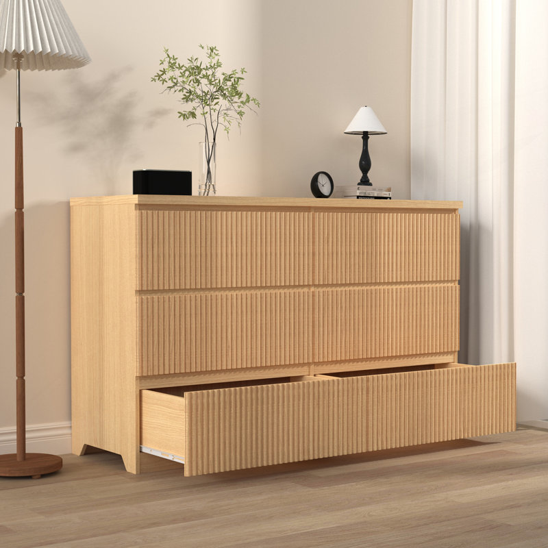 Commode 6 tiroirs Modern, Naturel