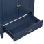 Meuble-lavabo spacieux avec armoire en bois d'acacia et lavabo en céramique, bleu rétro