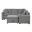 Canapé d'angle convertible moderne en lit gigogne, canapé en L ou en U avec pouf de rangement amovible, idéal pour le salon, la chambre, l'appartement et les petits espaces.-221854279-221854333