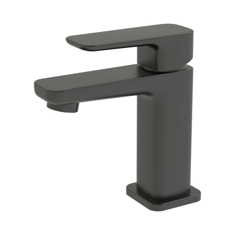 Robinet de lavabo de salle de bain moderne à poignée simple Craftx VIBE, Noir mat