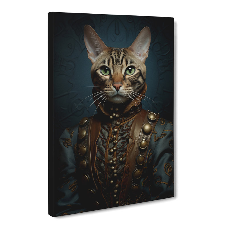 Bengal Cat Surrealism No.3 - Wrapped Canvas, 50cm H x 35cm W x 3cm D