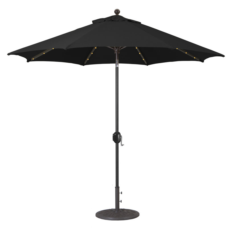 Parasol de marché lumineux 9 pi Nadasha, Bronze antique, Toile Sunbrella® régate