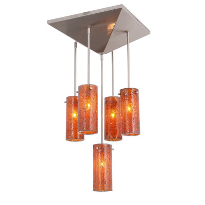Luminaire suspendu cylindrique à 5 lumières