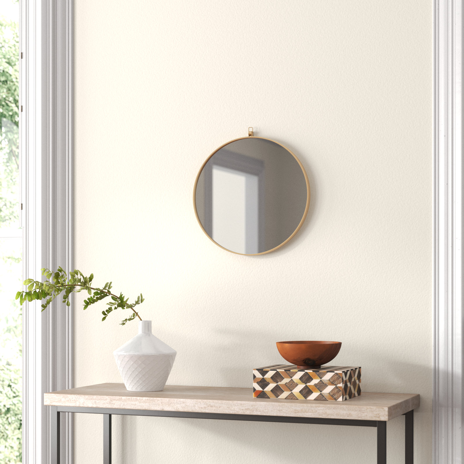 Cassie Accent Mirror, Brass, 18" x 18"