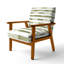 Chaise rembourrée rayée - vert et blanc Olive Drift-718437291