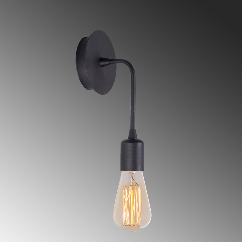 Modern Black Wall Lamp, Industrial Design, 10.6 x 4.7 x 10.6 inches | Durable Iron Body, E27 Socket Max 40W | Elegant Novelty Lighting for Home & Office, IP20 Rated, Perfect for Contemporary Interiors