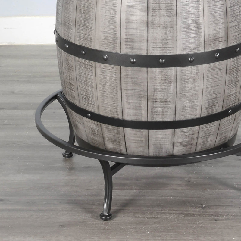 Isabel Mahogany Round Solid Wood Top Dining Table, Grey