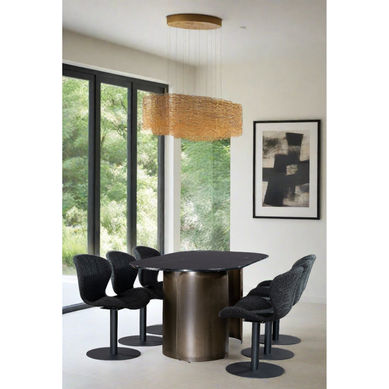 Tabouret de bar rotatif à hauteur ajustable Corrales, Noir