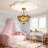 3-Light Baroque Tiffany Glass Semi Flush Mount With Bulbs