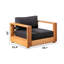 Chaise longue d'extérieur en bois avec coussins Leon Eucalyptus