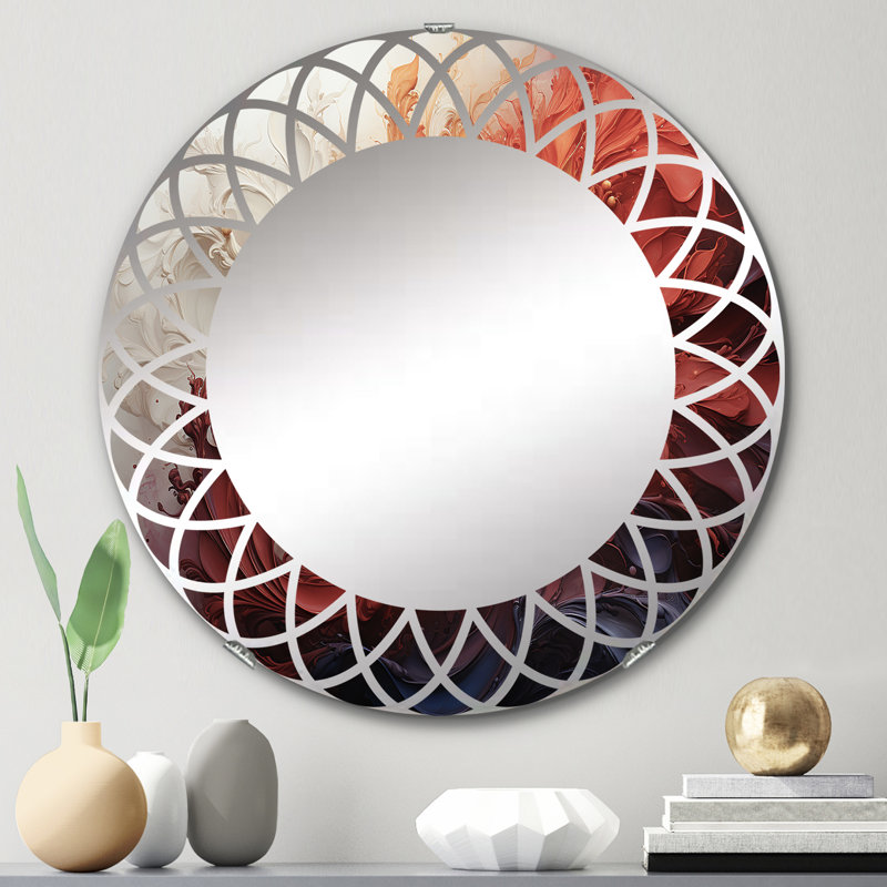 Willfredo - Miroir mural moderne rond, 24 po x 24 po