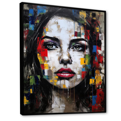 Portrait de femme en acrylique II, reproduction d'art sur toile