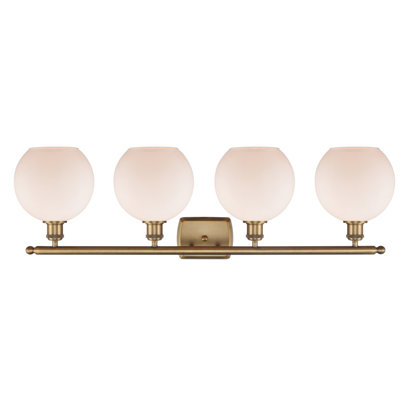 Cindi 4 - Light Vanity Light, Matte White, Incandescent, Brushed Brass