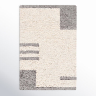 Beamer Gray Ivory Hand-Woven Flatweave Rug