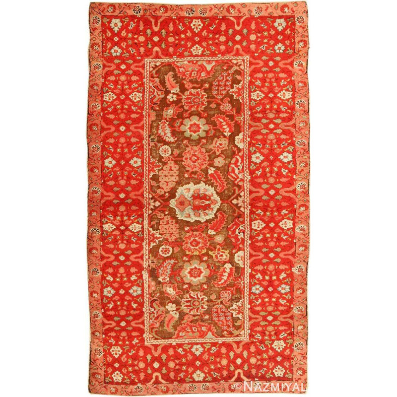 Tapis rustique indien rouge et brun Agra