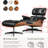 Genuine Leather Swivel Lounge Chair With Ottoman-93432020