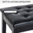 Black Piano Bench With Faux Leather And Wooden Frame For Duet Playing Keyboard Seat Upholstery -