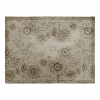 Aslean Cotton Floral Rectangle Placemat