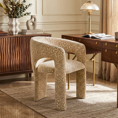 Chaise de bureau rembourrée avec accoudoirs Leopard