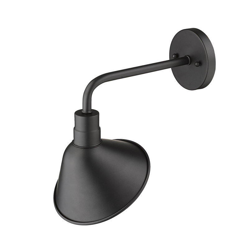 Luminaire de grange d'extérieur à 1 ampoule noir mat Dimitrious, H 12,5 po x l 8 po x P 12,25 po