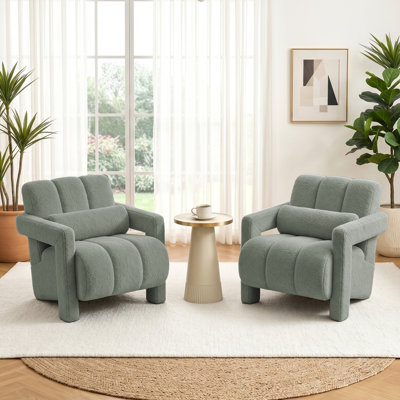 Ensemble de 2 fauteuils d'appoint rembourrés 28 po avec accoudoirs