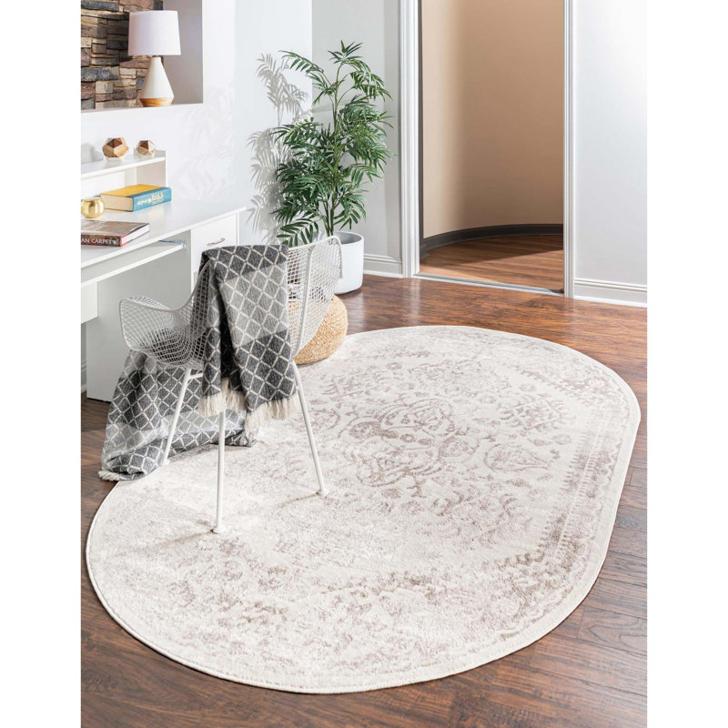 Ervine Oriental Indoor Rug, Oval 5'3" x 8'