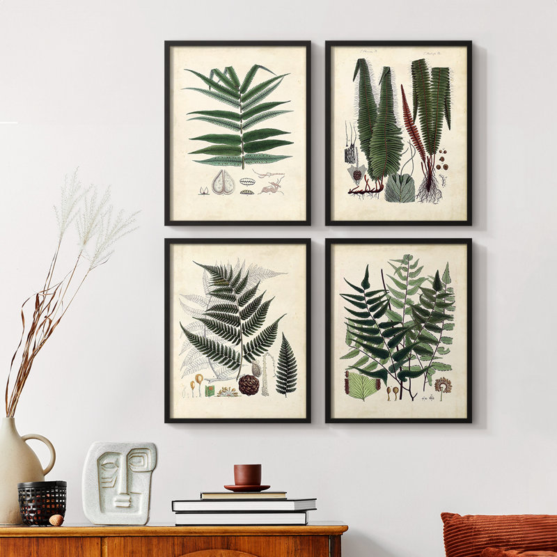 Warm Rays II Framed Print - Set of 4, 28" H x 22" W, Walnut