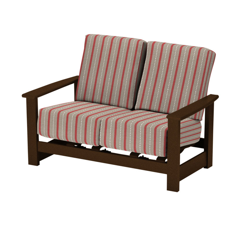 Leeward 56.5'' Wide Loveseat with Cushions, Alley Crimson, Snow