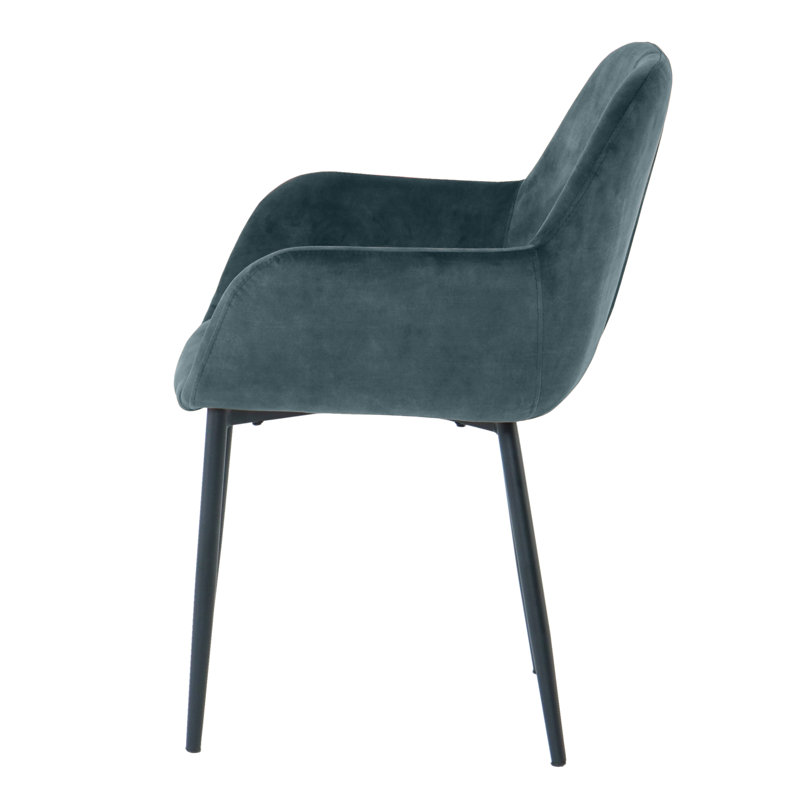 Charlestown 47cm H Velvet Upholstered Metal Armchair, Blue