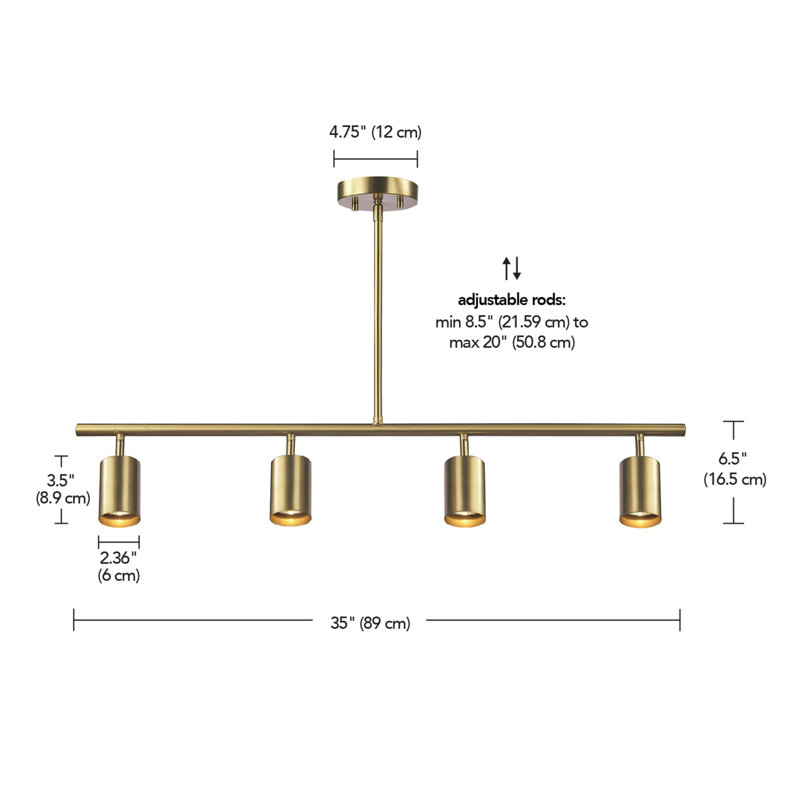 4-Light Adjustable Height Track Lighting
