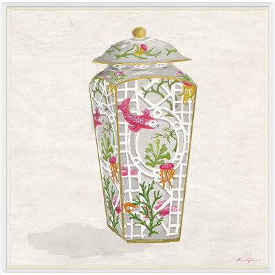 Fish Bowl Jar In Pink Giclee Print by Dana Gibson