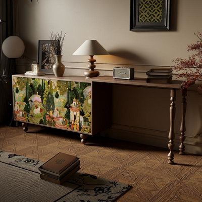 Commode en bois massif de style rétro