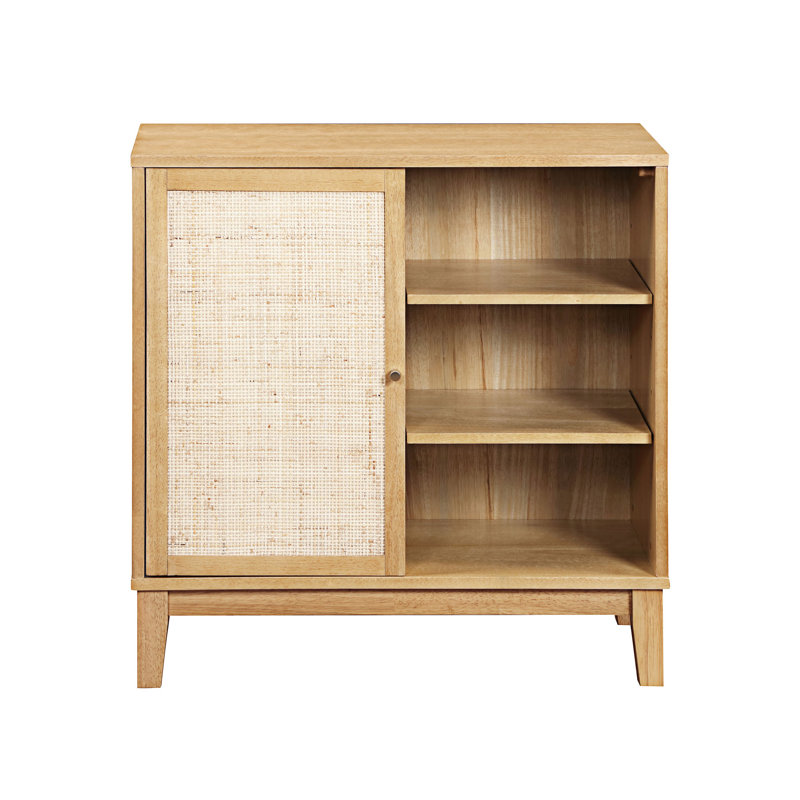 Buffet avec portes réglables en rotin naturel