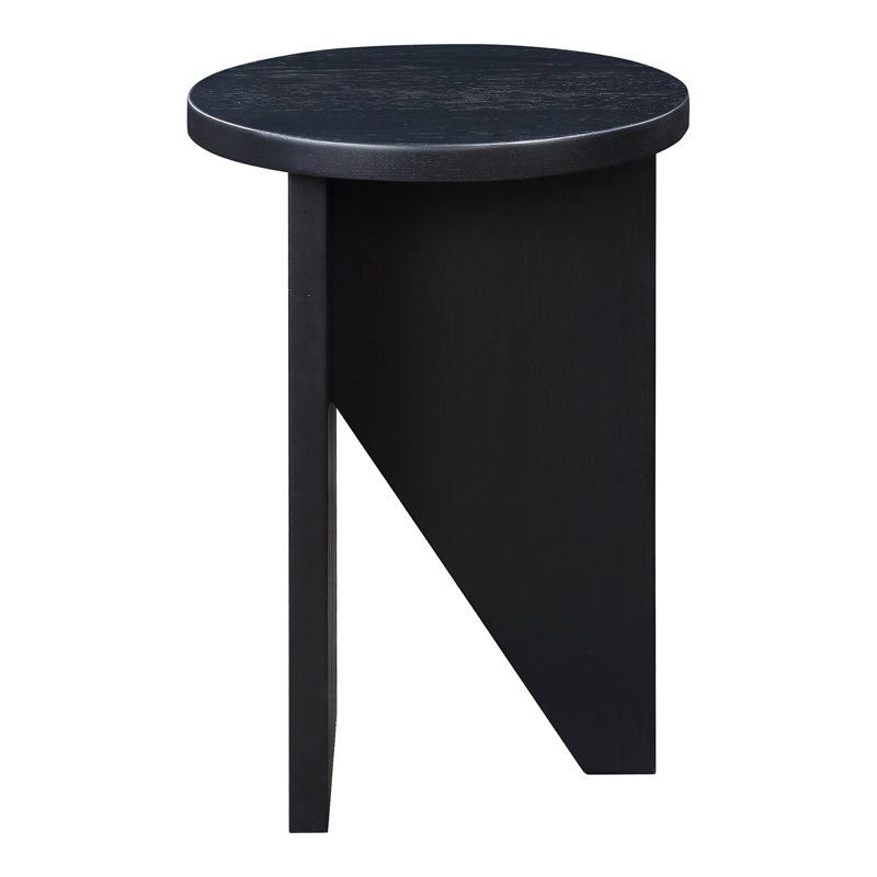 Shayne Solid Wood Abstract End Table, Black